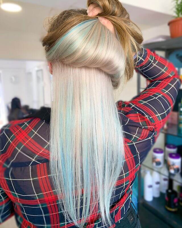 Soft Pastel Underneath Hair Color For Brown Hair