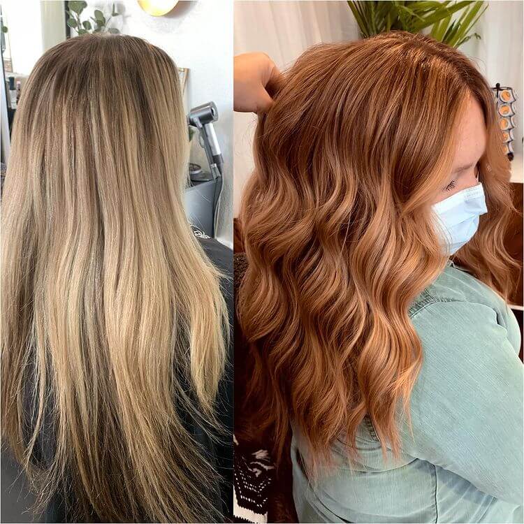 Copper Strawberry Blonde Balayage
