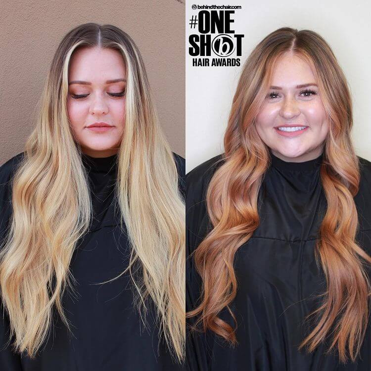 Copper Highlights on Blonde Hair
