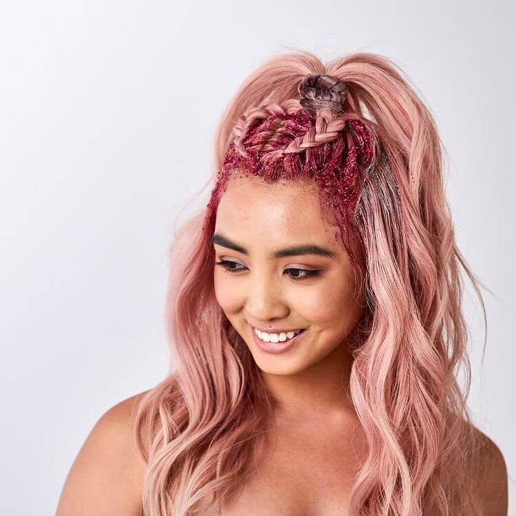 Pastel pink blond hair color