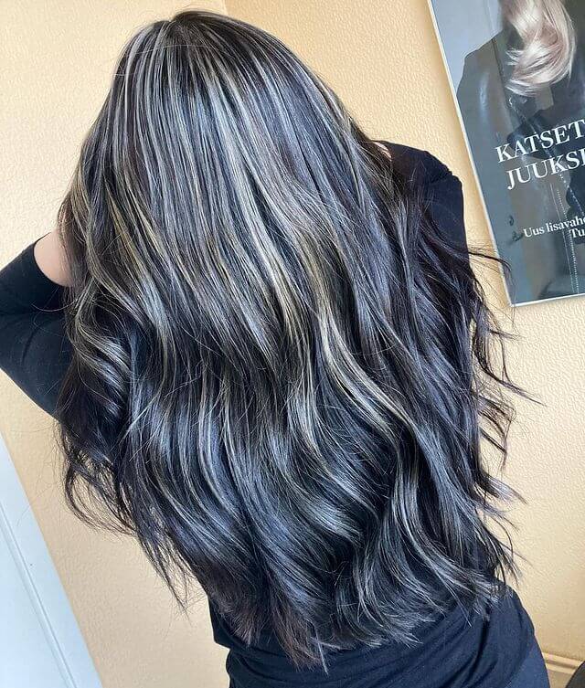 Black Balayage hair color