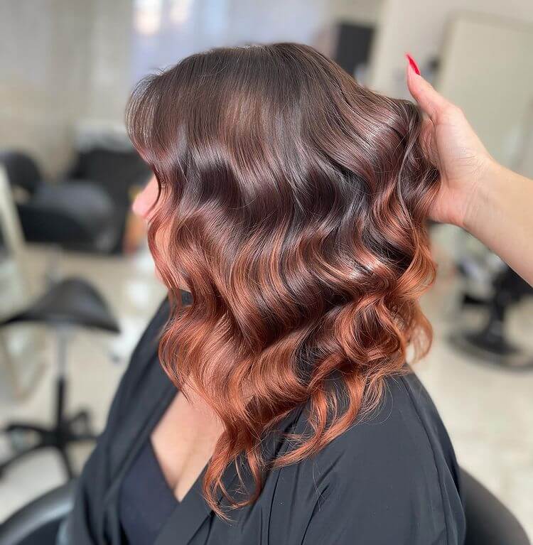 Brown Hair with Auburn Ombre