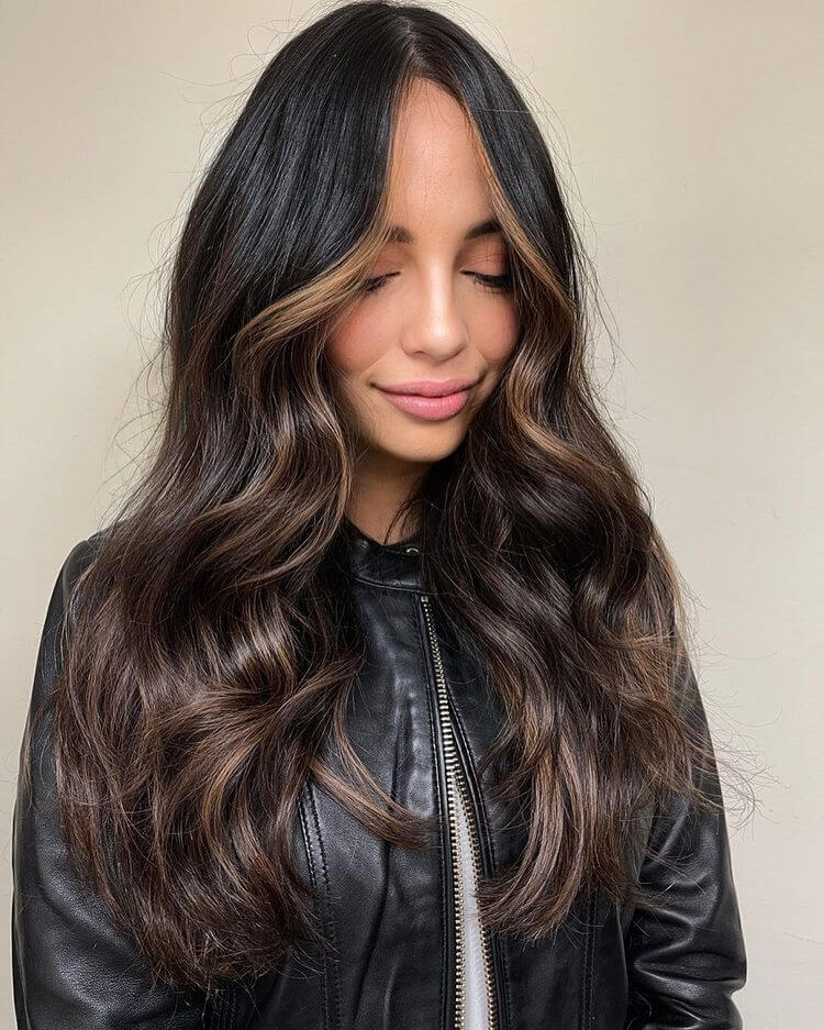 Dark Hair Blend with Brown Money Pieces