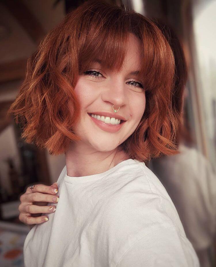Messy Bob with Curtain Bangs