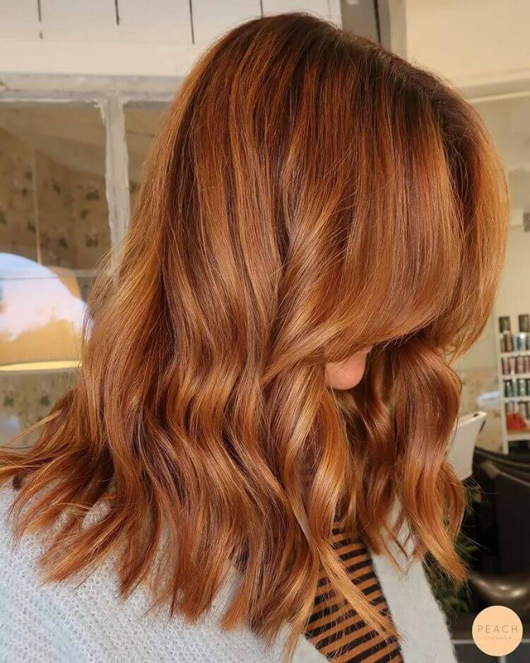 Shiny Copper Shade Hair Color