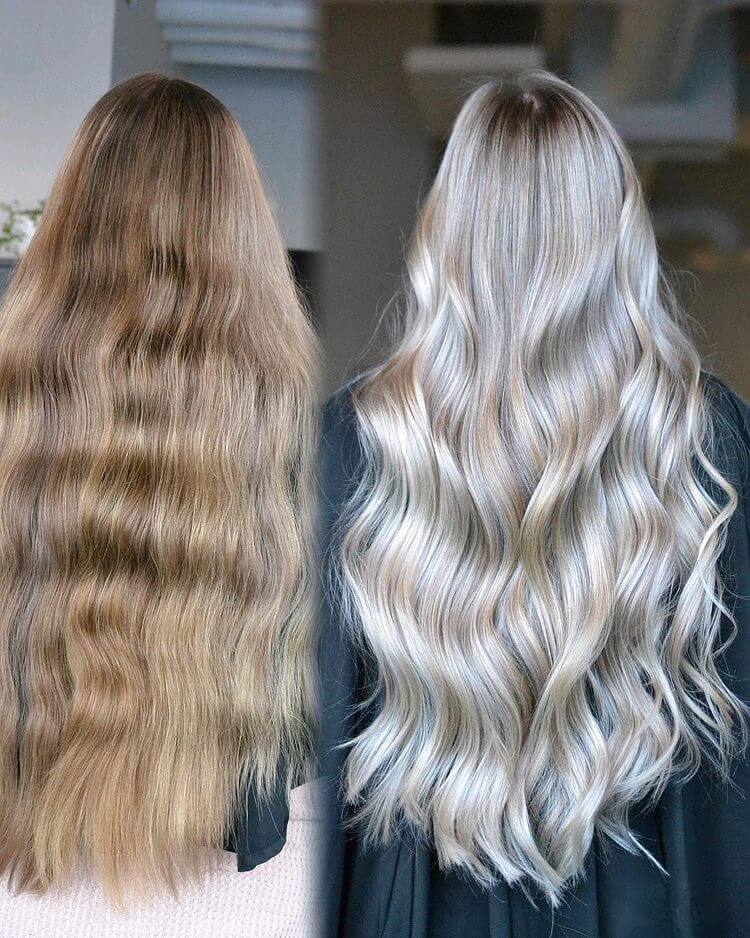 Platinum Blonde Balayage Hair