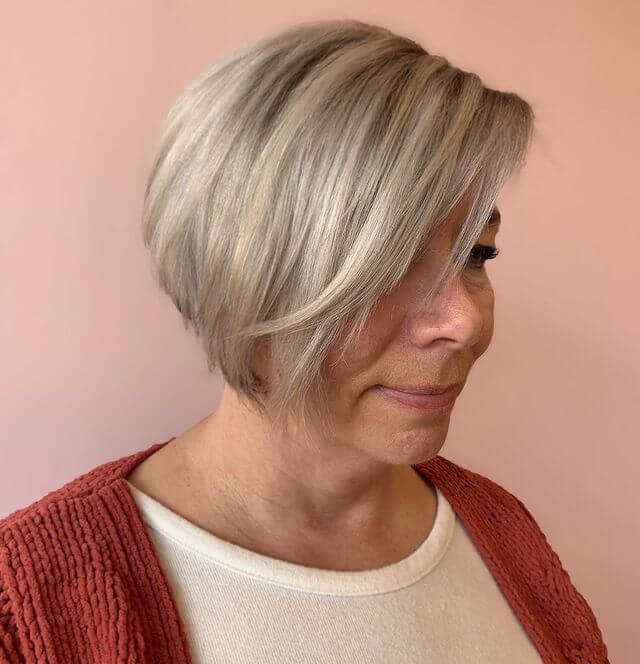 side swept pixie bob Older Women With Fine Thin Hair