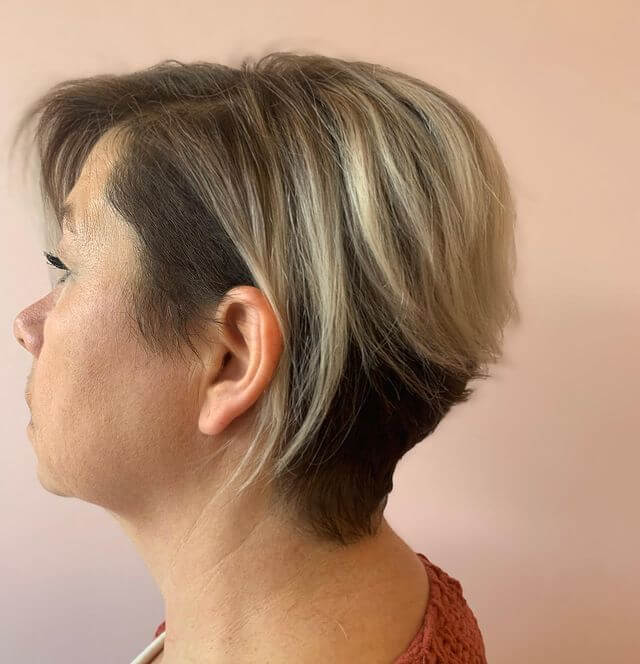 Side Swept Pixie cut hairstyles for fine short hair over 50