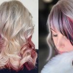 blonde hair with red highlight