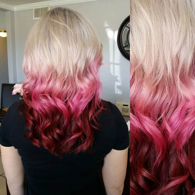 Blonde Hair with Red Ombre