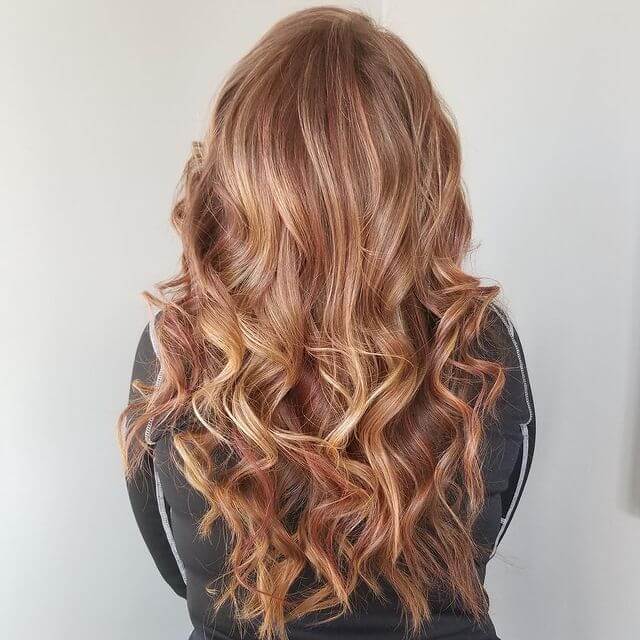 Blonde Hair color with Red Baby lights