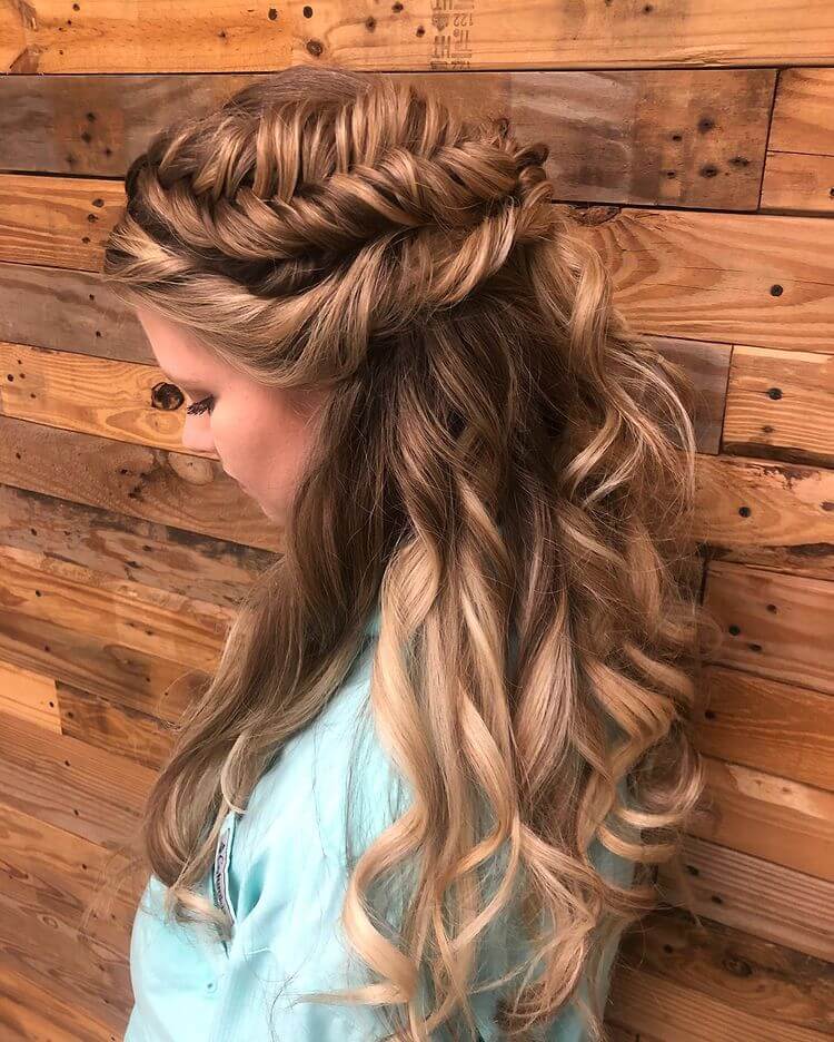 Long thin hair Braided Updo 