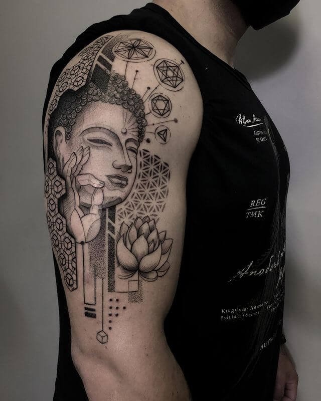 Buddha Raised Palm Tattoo
