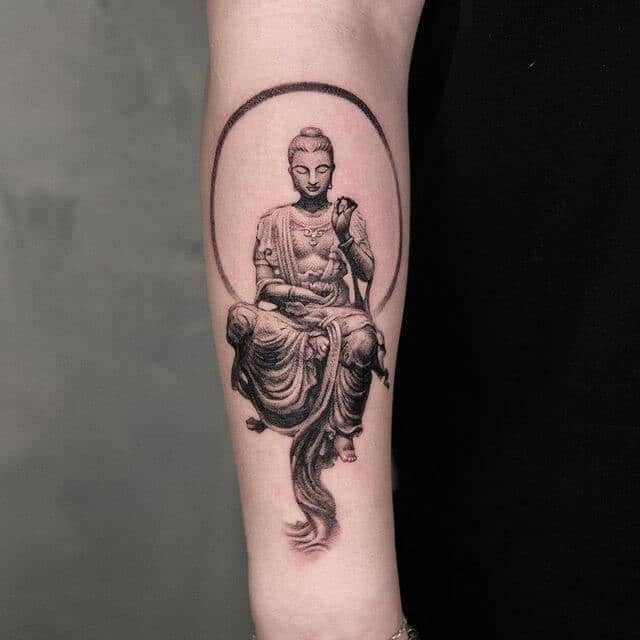 Buddha Statue Tattoo Design