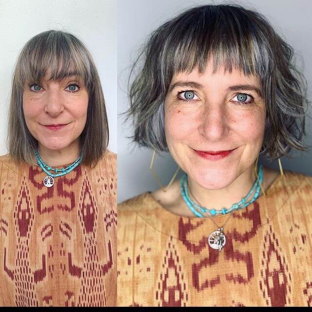 Choppy Bangs for Older Women
