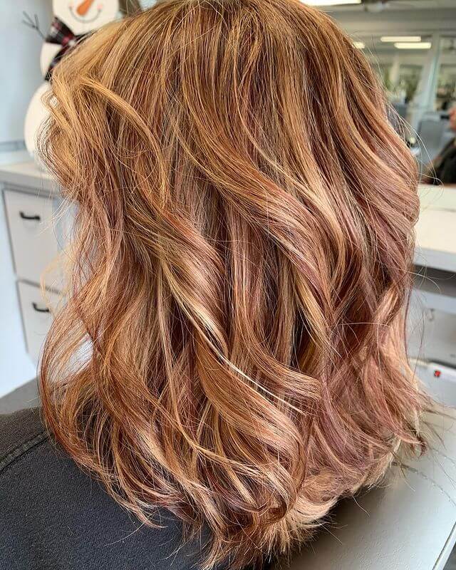 Golden Blonde hair with Red Highlights