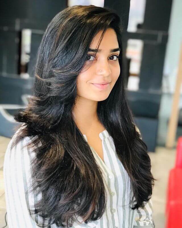 Long Feather Cut Bangs with Flipped Ends