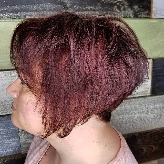 Magenta Inverted Bob for Fine Thin Hair