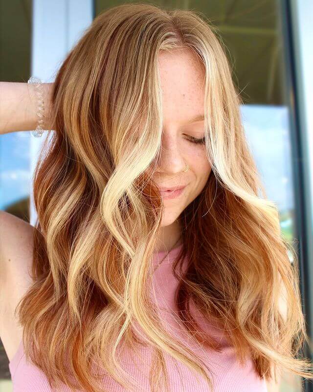 Red Highlights on Blonde Hair