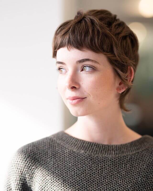 Shaggy Pixie with Feathery Bangs