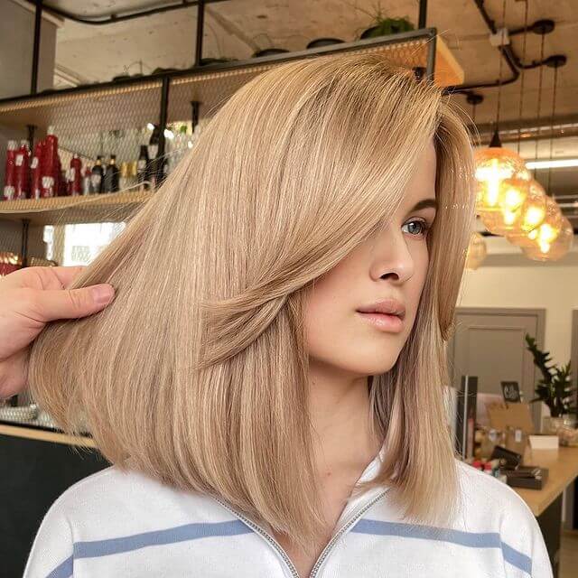 Shoulder Bob with Feathered Fringe