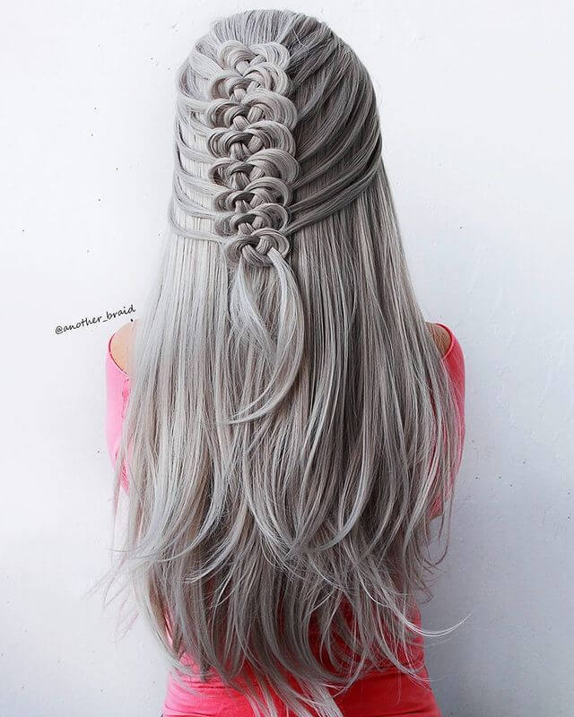 Straight Hair with Reverse Layered Braid - Thin hair
