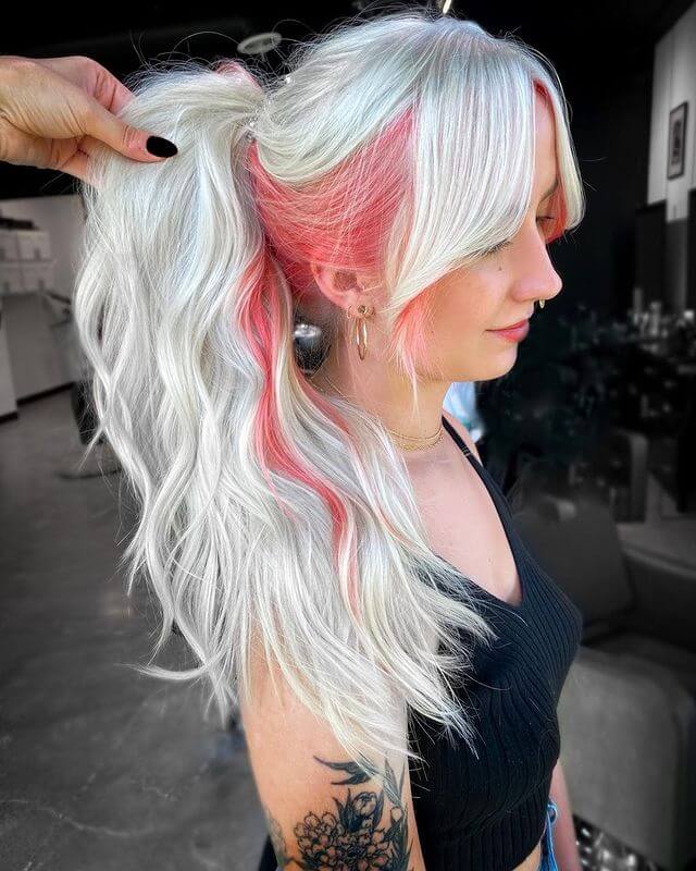 Ponytail with Strawberry Creamsicle color