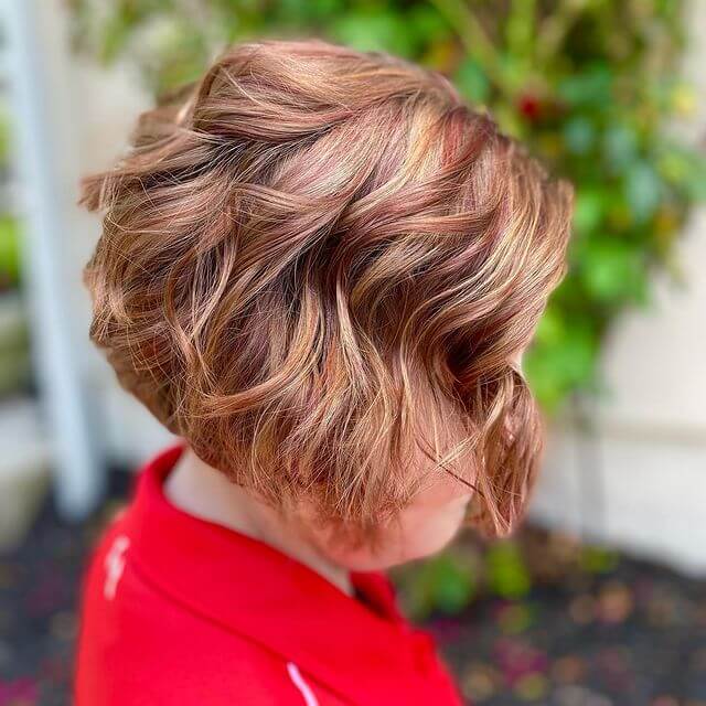 Textured Bob with Some Soft Pieces of Red