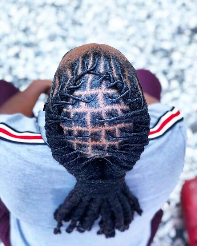 Twisted Dreads with Low Ponytail