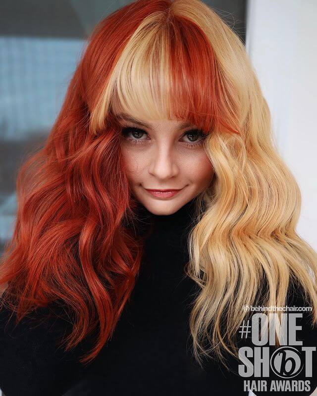 Unconventional Blonde and Red Hair color
