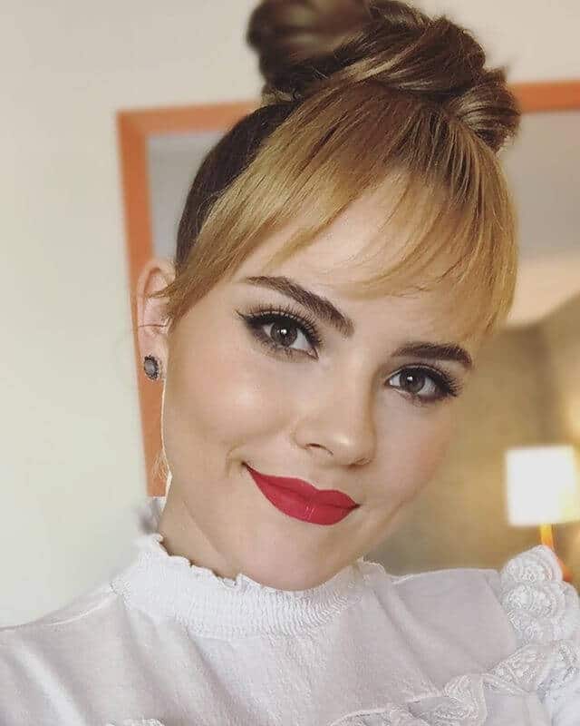 Simple Updo with Feathered Bangs