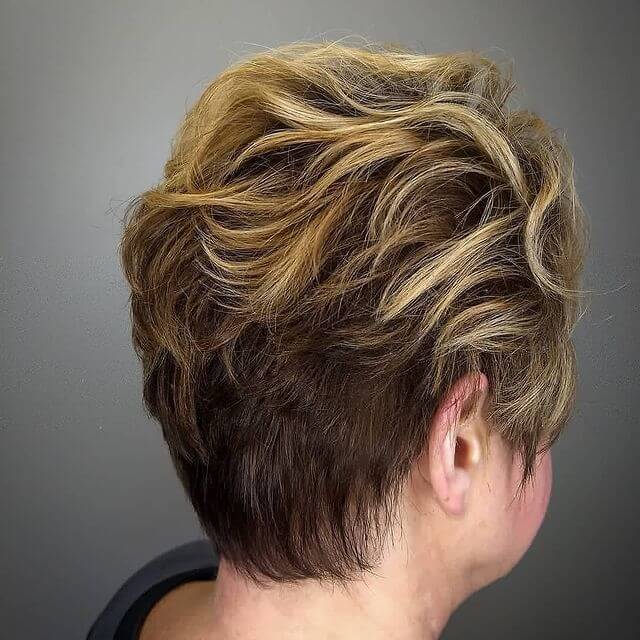 Pixie Haircuts for Older Women with Blonde Highlights