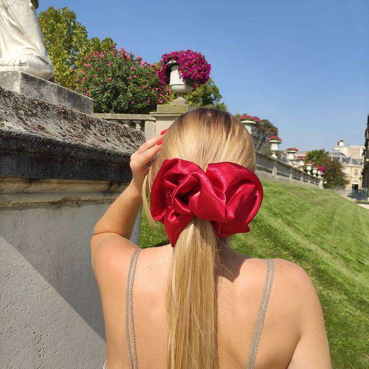 woman with Giant Scrunchies