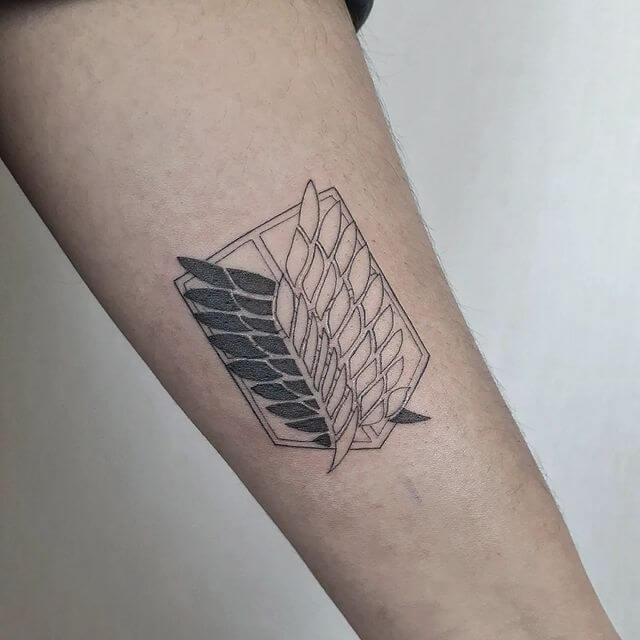 Freedom Wings Symbols Minimalist Anime Tattoo