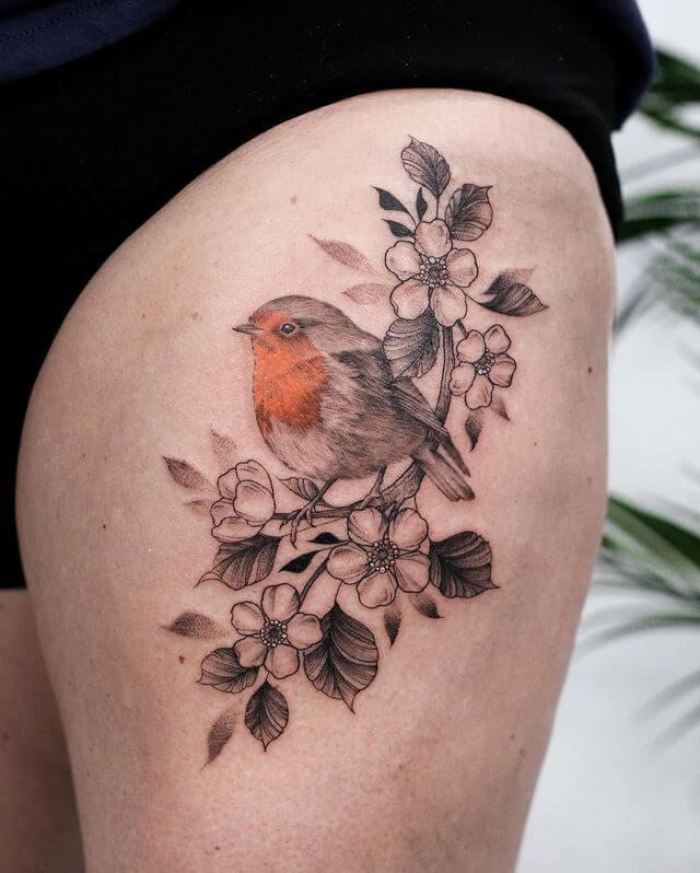 thigh flower tattoo designs