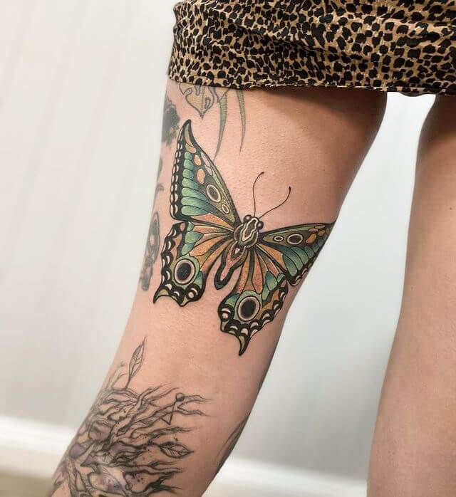 Butterfly Thigh Tattoo