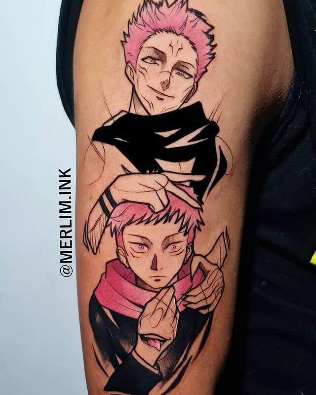 Itadori and Sukuna tattoo