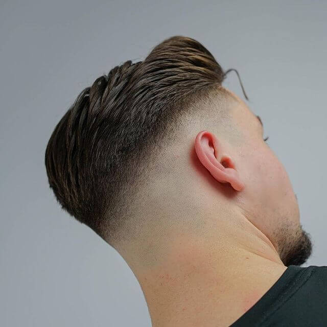 men's pompadour with faded gradution