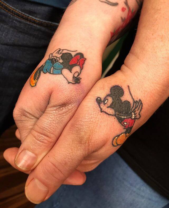 Mickey –Minnie kissing tattoo Mickey & Minnie Tattoo