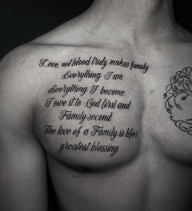 Quote tattoos chest