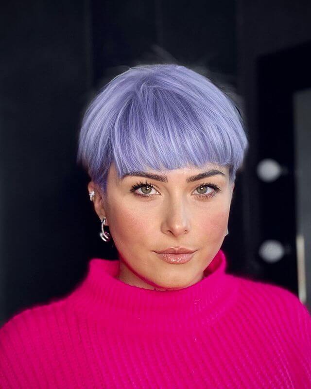 Short Purple Haircut for thick hair