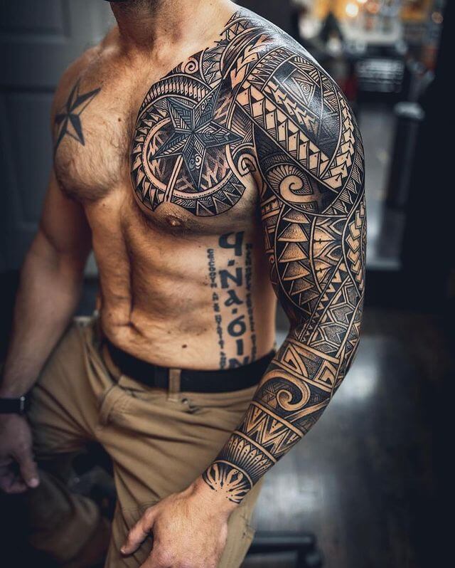 Tribal Chest Tattoo