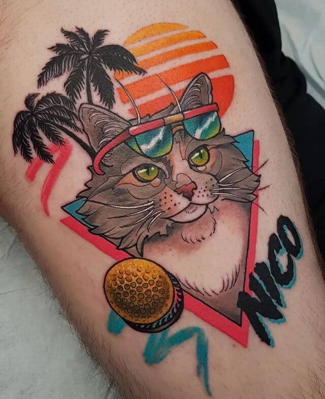 cat tattoo ideas for women thigh