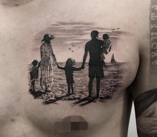 family chest tattoos for men