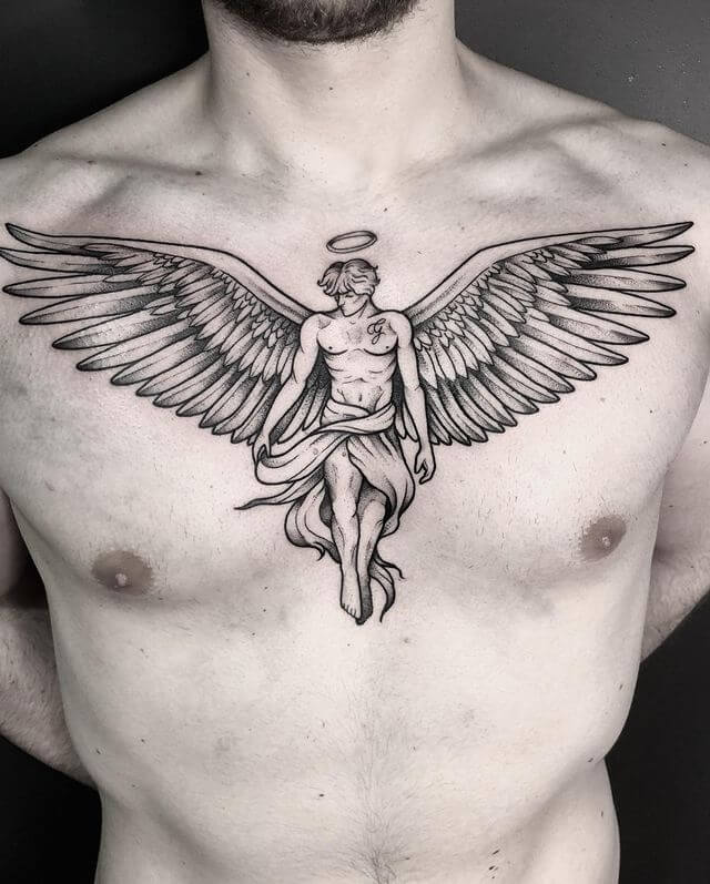 wings tattoos on chest 