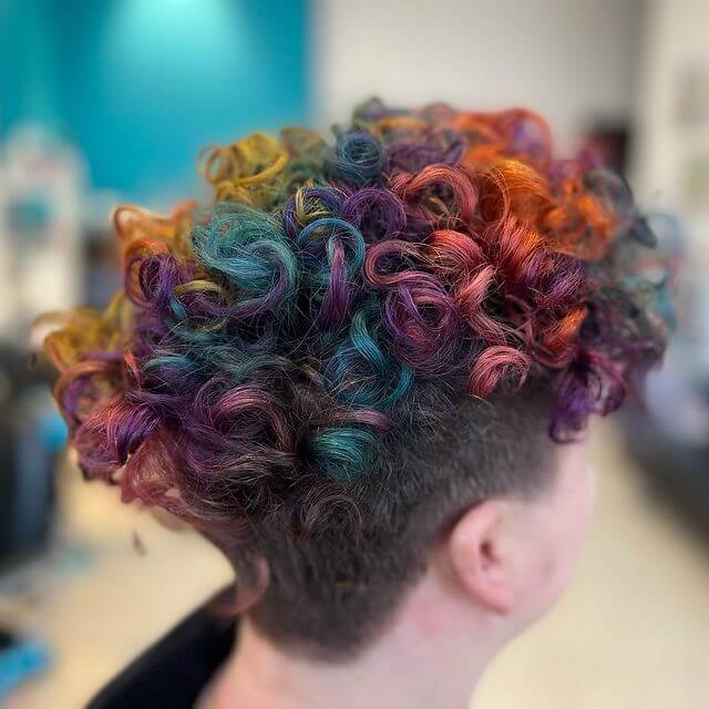 woman over 50 with Undercut for Curly Hair