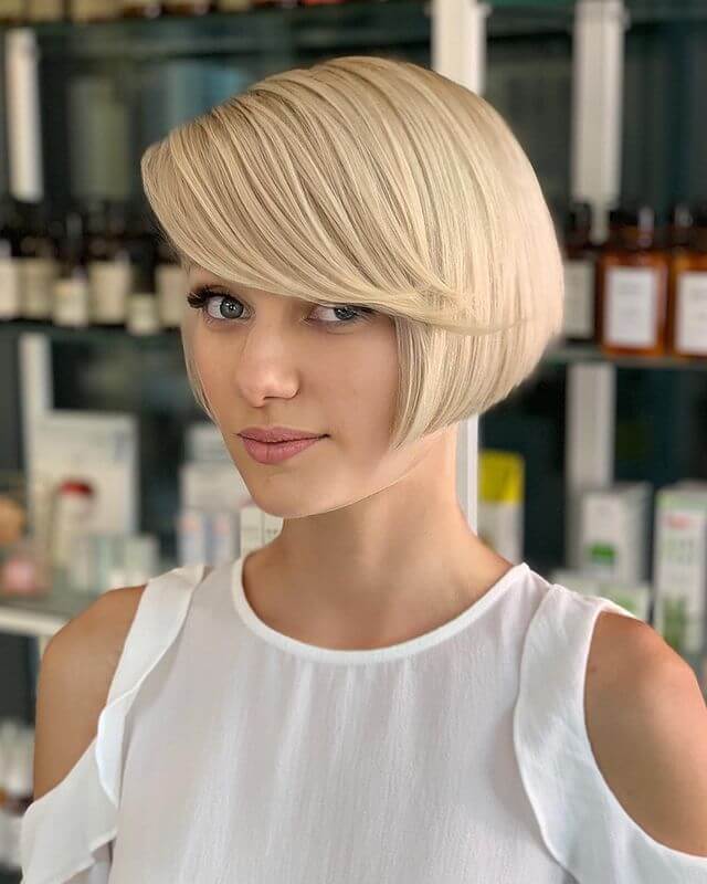 Blunt Bob with Feathered Bangs