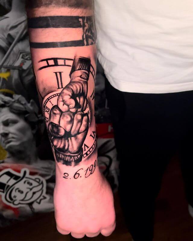 Father son Fist Bump Tattoo