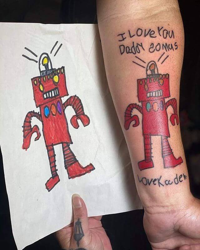kid's artwork tattoo designs