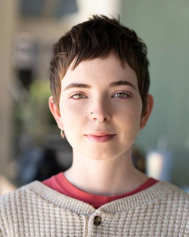 Pixie with Short Asymmetrical Bangs